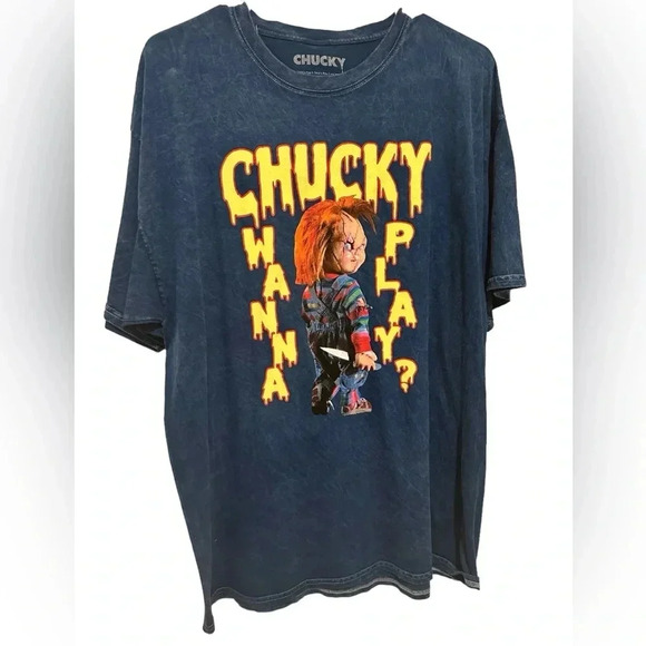 Chucky Men’s Wanna Play Shirt - Picture 1 of 3